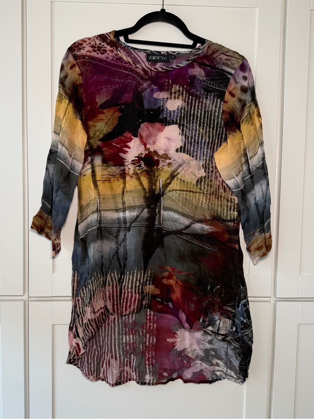 Vintage APNY 90’s Digital Print Flowy Top Maximalist Whimsical Fairy Floral